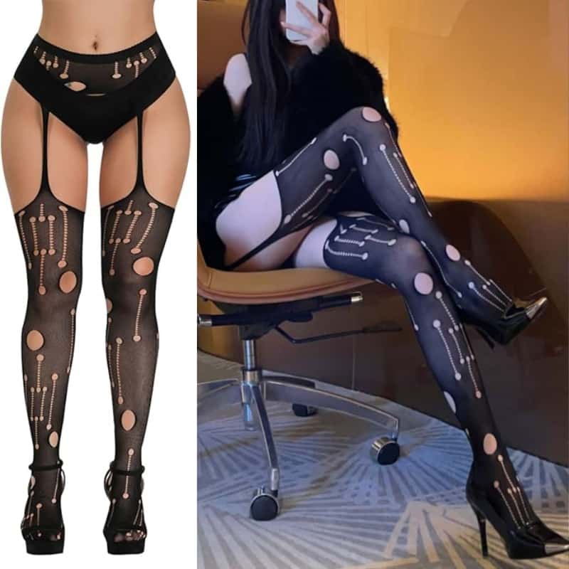 Elastic Plus Size Women Long Socks Thigh High Stocking Black White Lace Top Over The Knee Sexy Stockings With Silicone Anti-Slip