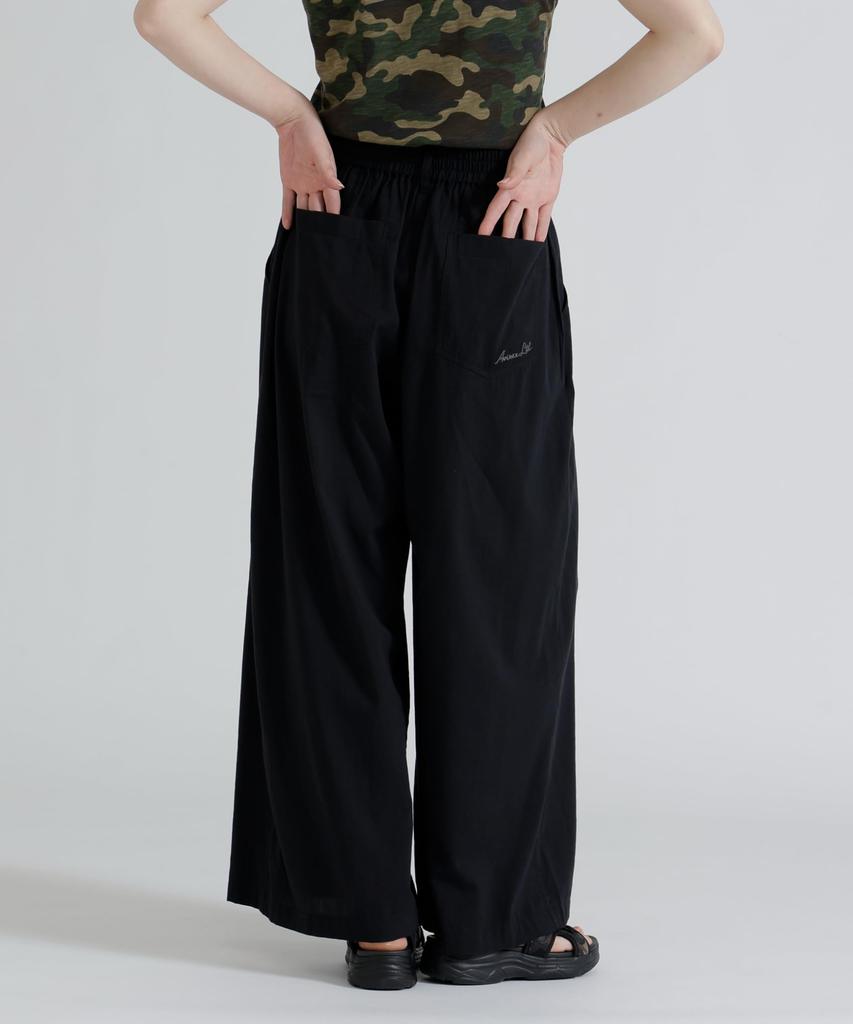 AVIREX DESIGN BELT TUCK DETAIL PANTS, Long Bottoms, Easy Waist, Casual, Loose Fit, Women's, One Size, 010 black, 783-6110601
