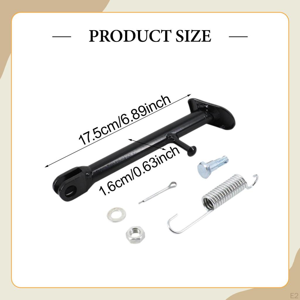 Motorcycle Kickstand Bike Stand Accessories Complete Set Side for Bikes Black