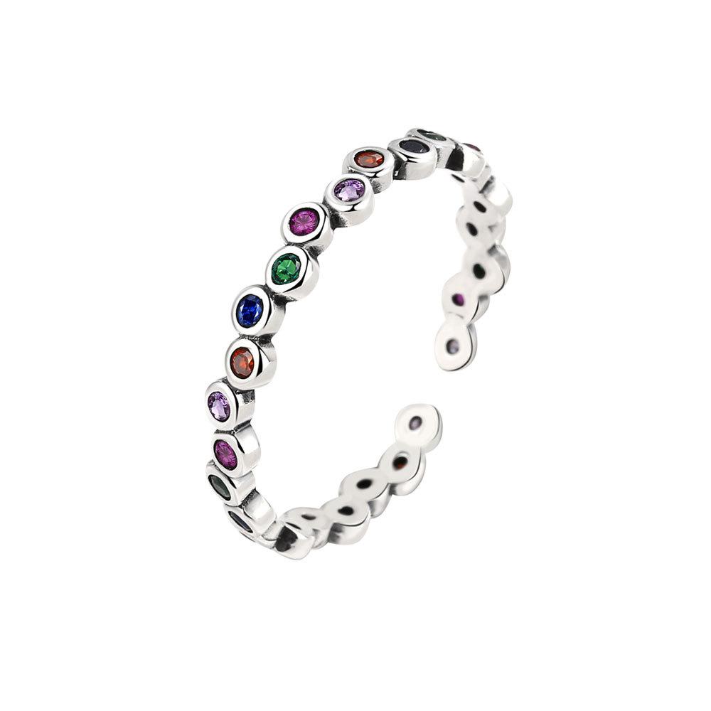 Niche Design Colorful Zircon Ring For Women Fashionable Versatile Finger Ring Personalized Jewelry