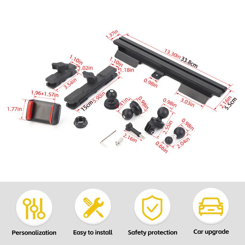 Car Center Console Slide Rail Expansion Phone Holder Bracket GPS Bracket  Fit For Ford Bronco 2021 Up Car Interior Accessories