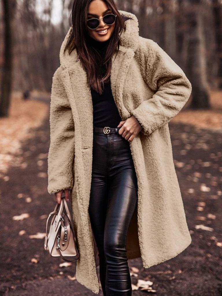 New Arrival Autumn Winter Long Sleeve Wool Blend Coat for Women