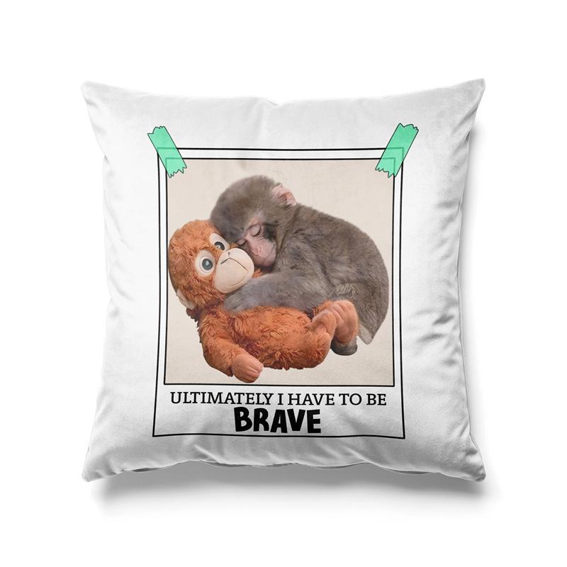 Aertemisi Punch Baby Monkey Pillow Cover Emotional Plush Monkey Design Cushion Case Throw Pillow Cover