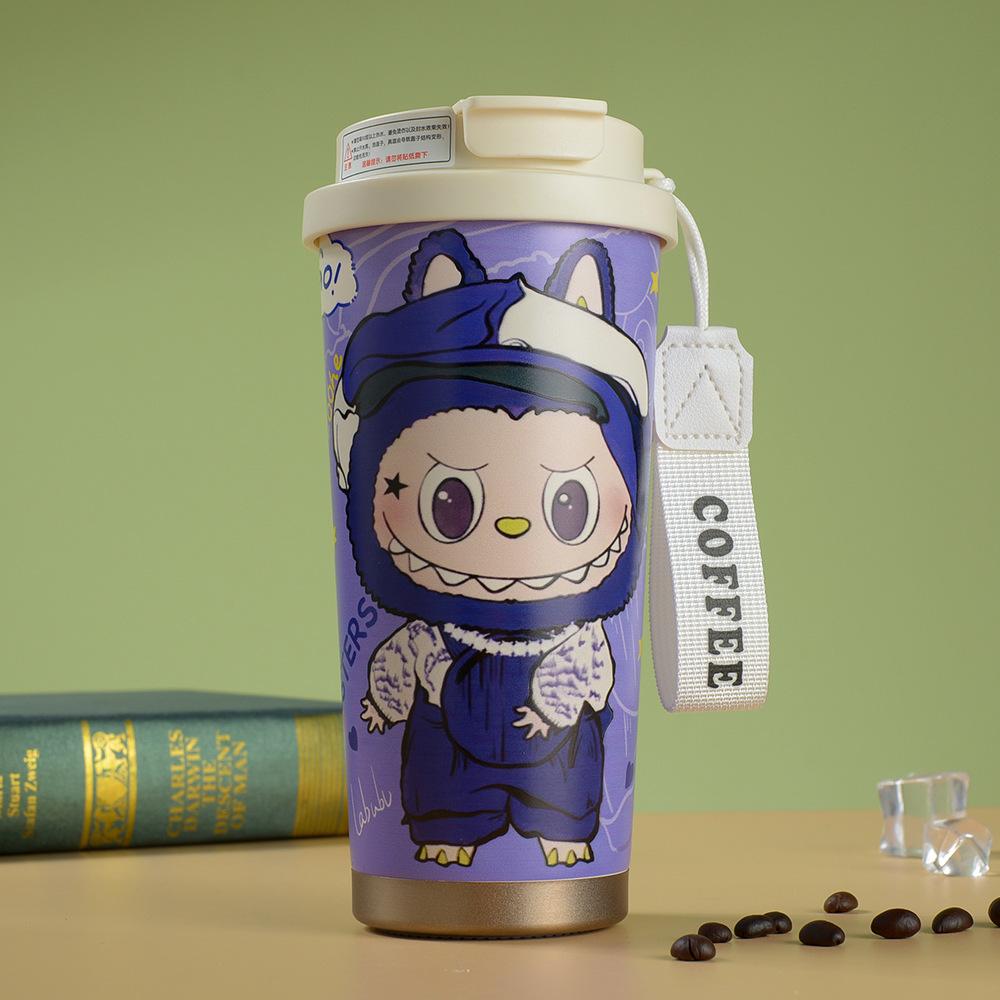 3D Cartoon Lily of The Valley Coffee Cup 316 Stainless Steel Thermos Cup Portable Girls High Value Straw Cup