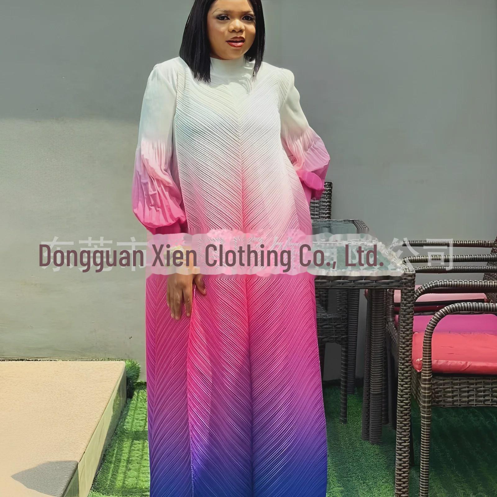 

Платье макси с плиссировкой и градиентными рукавами-фонариками Miyaki One Size белый