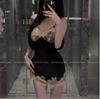 Sex underwear sexy lace splicing French lace sexy plus code suspender nightdress large size suit