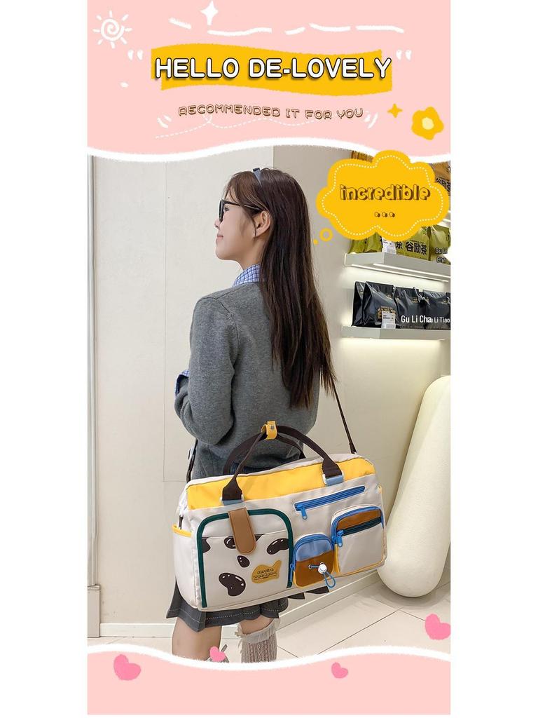 Women’s Large Capacity Color Block Gym & Travel Handbag