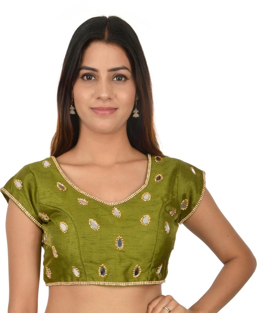 Women's Silk Blend Ethnic Blouse Indian Pakistani Wedding Party Wear Choli Dress
