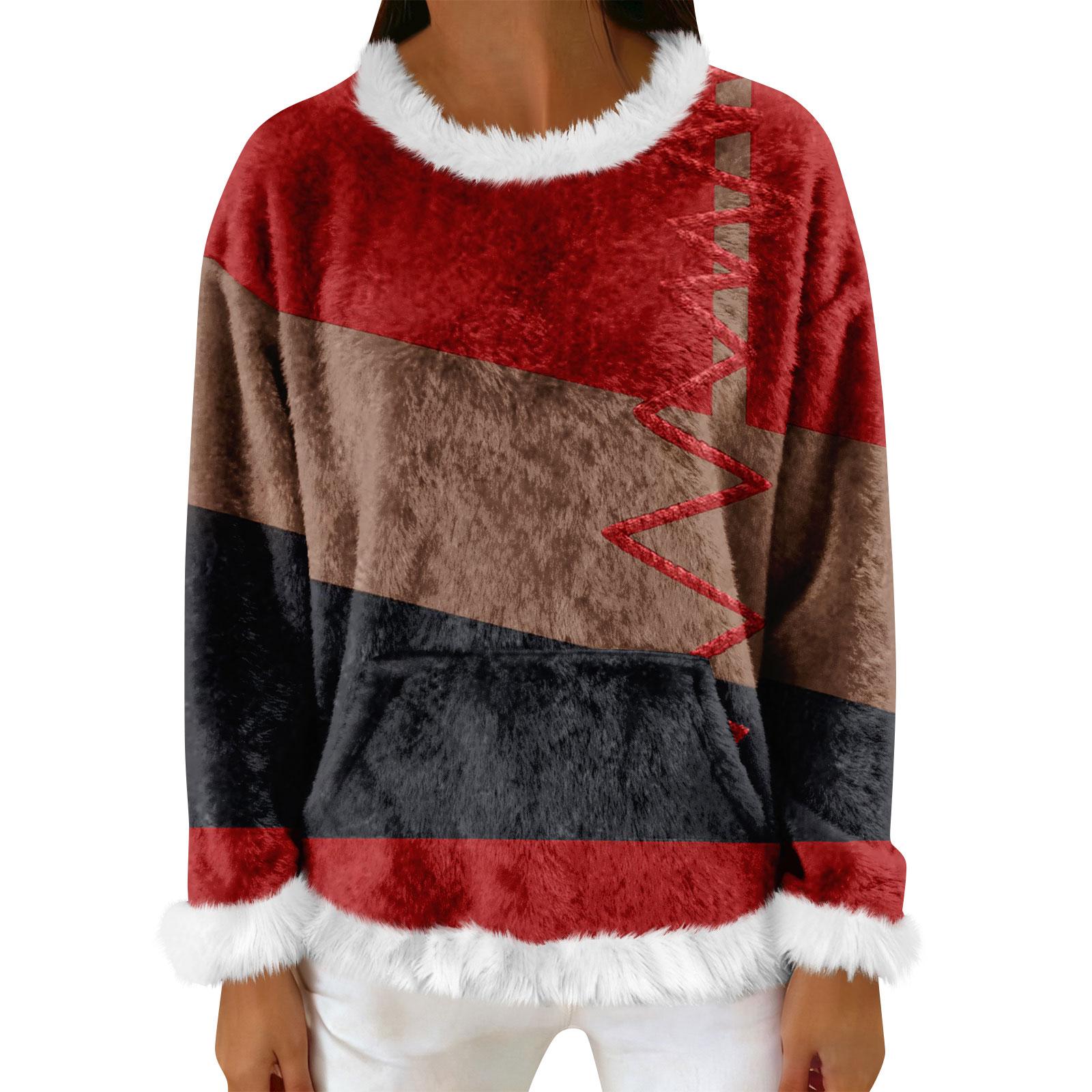 

Женский повседневный флисовый свитшот с длинными рукавами и круглым вырезом, удобный, свободного кроя, легкий, фланелевый свитшот для женщин S