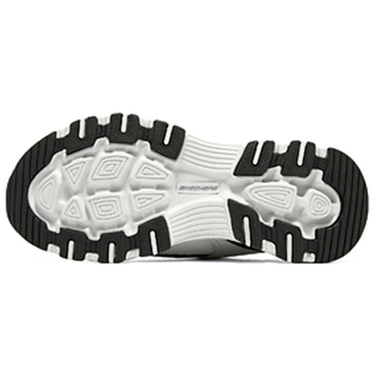 Skechers Arch Fit DLites Tela Cuero Sintético Cómodas Versátiles de Caña Baja Zapatillas de Papá Zapatillas para Mujer Blanco Marrón Negro 8730066-WLGY