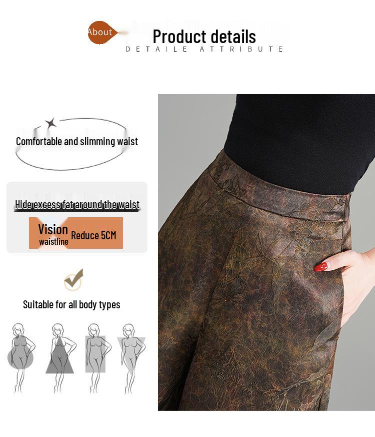 Women's Retro Jacquard High-Waist Wide-Leg Crop Bloomers - Spring 2026