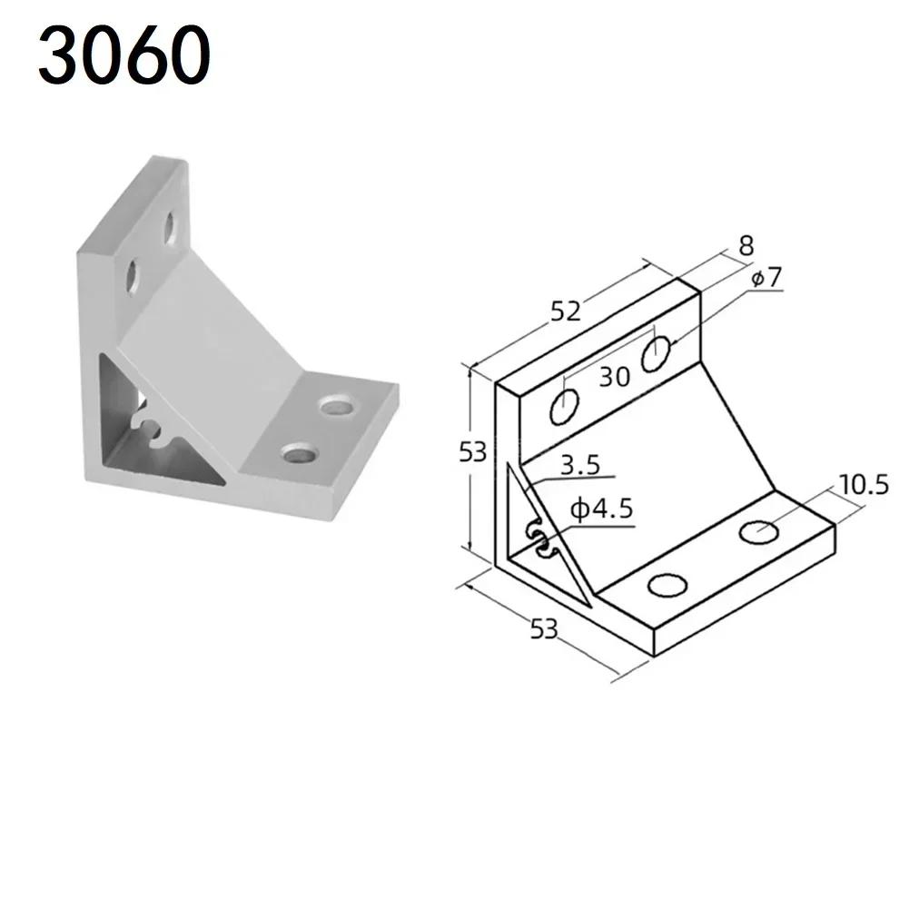 Aluminum Joint Fastener 90 Degree Bracket For Aluminum Extrusion 3030 Series Aluminum Extrusion Easy To Install High Hardness