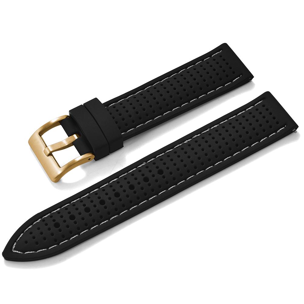 Quick Release Sport Silicone Watch Band - Breathable Waterproof Soft Rubber Strap Universal Fit 18mm 20mm 22mm For Men Women