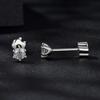 Moissanite silver earrings 3x3mm 0.1 ct silver 925 size S