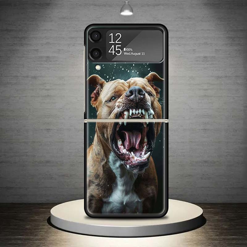 Pit Bull Pet Dog Pitbull Phone Case For Samsung Galaxy Z Flip 7 6 5 4 3 5G Shockproof Cover Z Flip7 Flip6 ZFlip5 Flip3 Flip4 Lux