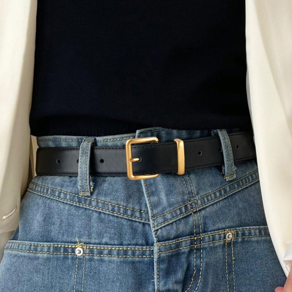 Fashion Women Belt Solid Color Waistband Belt Casual Leather Belt  All-Match
