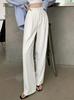 2025 Summer Korean High-End Women's Loose Straight High-Waisted Floor-Length Pants