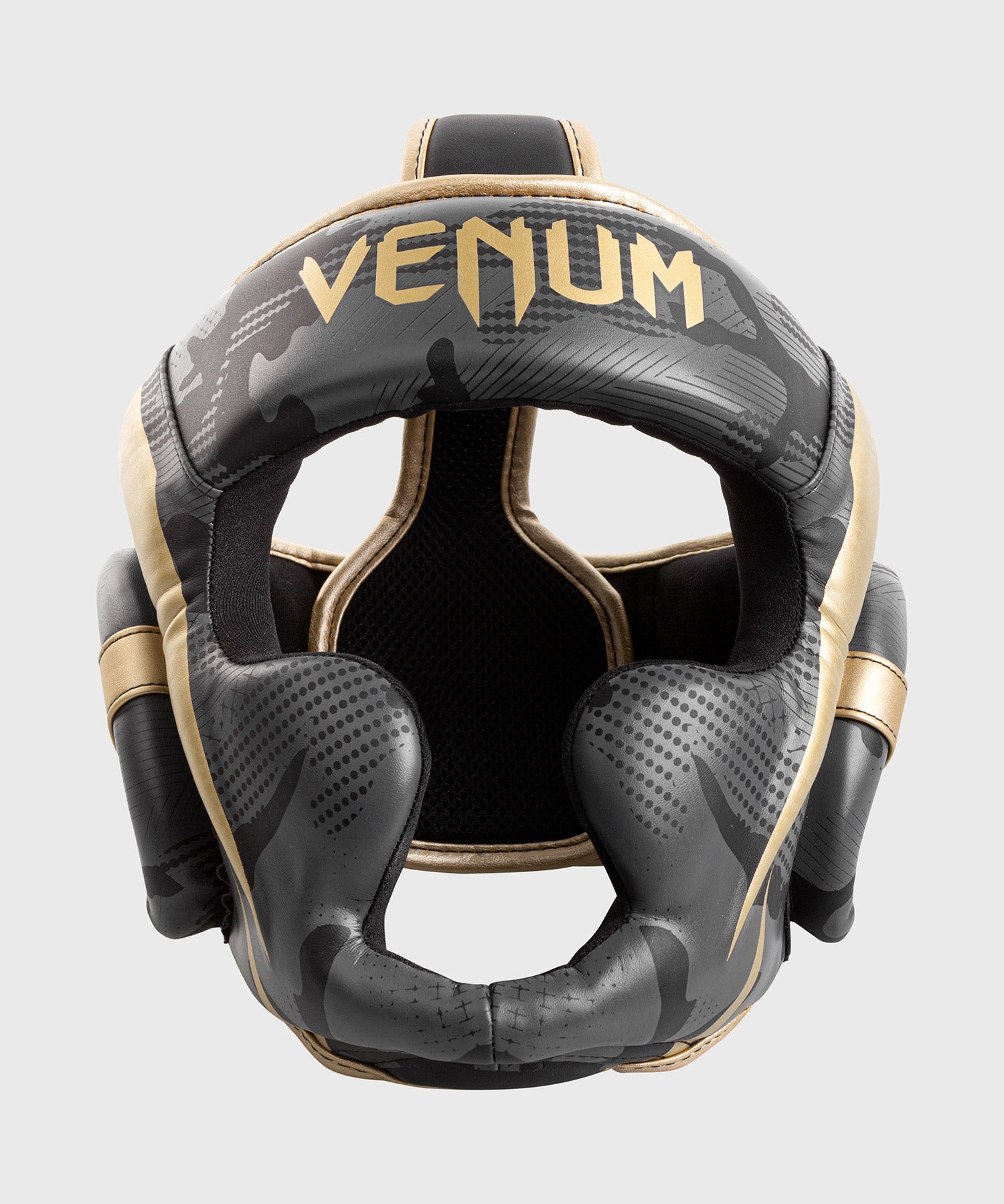 

Боксерский шлем Venum Elite - Темный камуфляж/Золотой