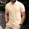 Summer Polo Shirt New Knit Shirt Half Zipper Solid Color Short Sleeve Men'S Sports Polo Shirt Man
