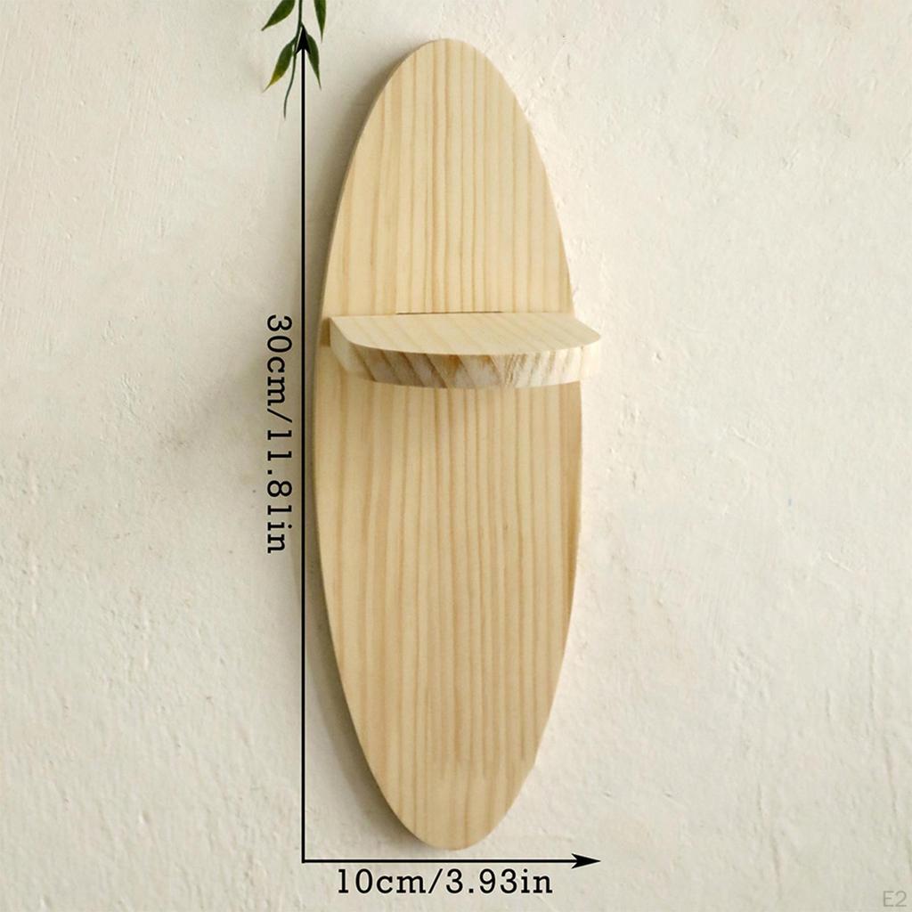 Oval Floated Shelf for Wall, Home Decor Organizer Storage Rack Wall Mount Wood Display Stand