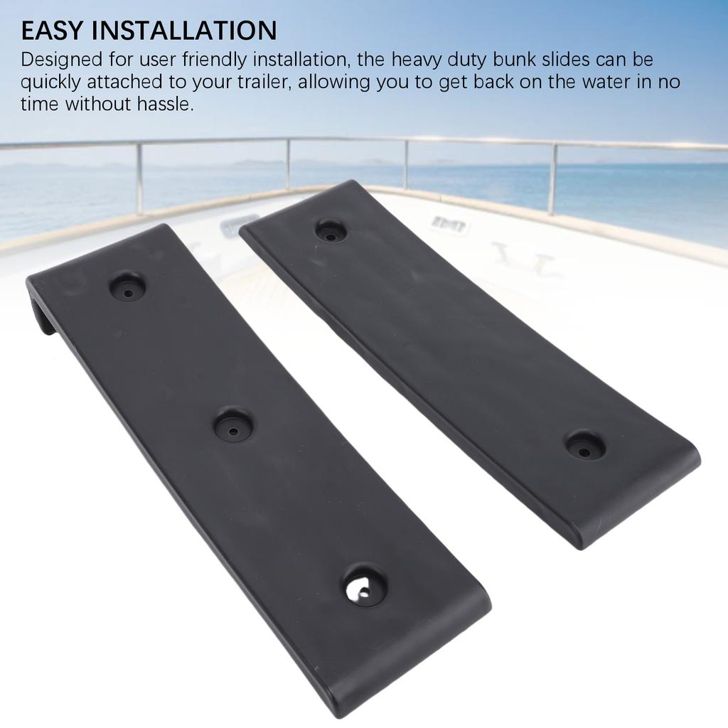 10 Piece Black Boat Trailer Bunk Slides Pads Easier Launching Loading 3 X 10in Reduces Friction for Almost Any Bunk Trailer