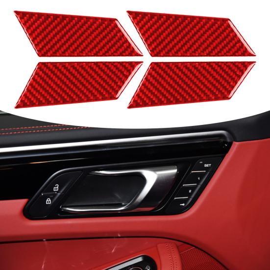 

4 шт. отделка панели из волокна, декоративная установка, простая крышка, карбоновая ручка внутренней двери автомобиля, чаша