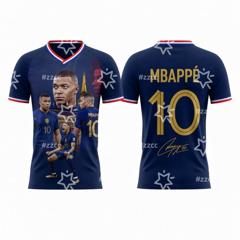 Hengyuan48 Kylian MBAPP&Eacute; Fan Heruitgave Nr. 10 Voetbalshirt Zomer Sport Heren T-shirt Kinderkleding fietsshirt 6XL