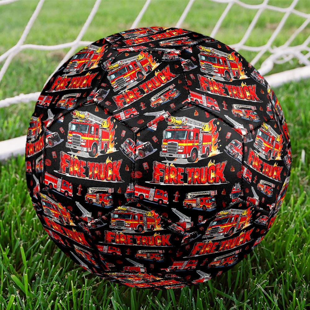 Fire Truck Theme Size 5 Soccer Ball, Suitable for Both Indoor and Outdoor Matches, a Gift Suitable for Everyone.