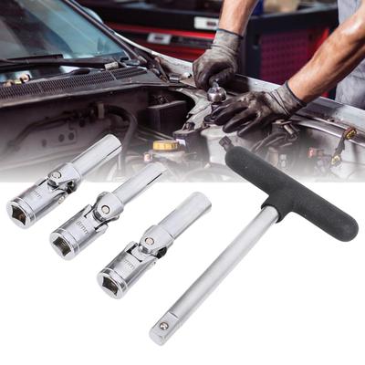 Glow Plug Socket Tool Set 3/8in Dr T Bar 8mm 10mm 12mm Broken Glow Plug Removal Tool For Automotive Repair