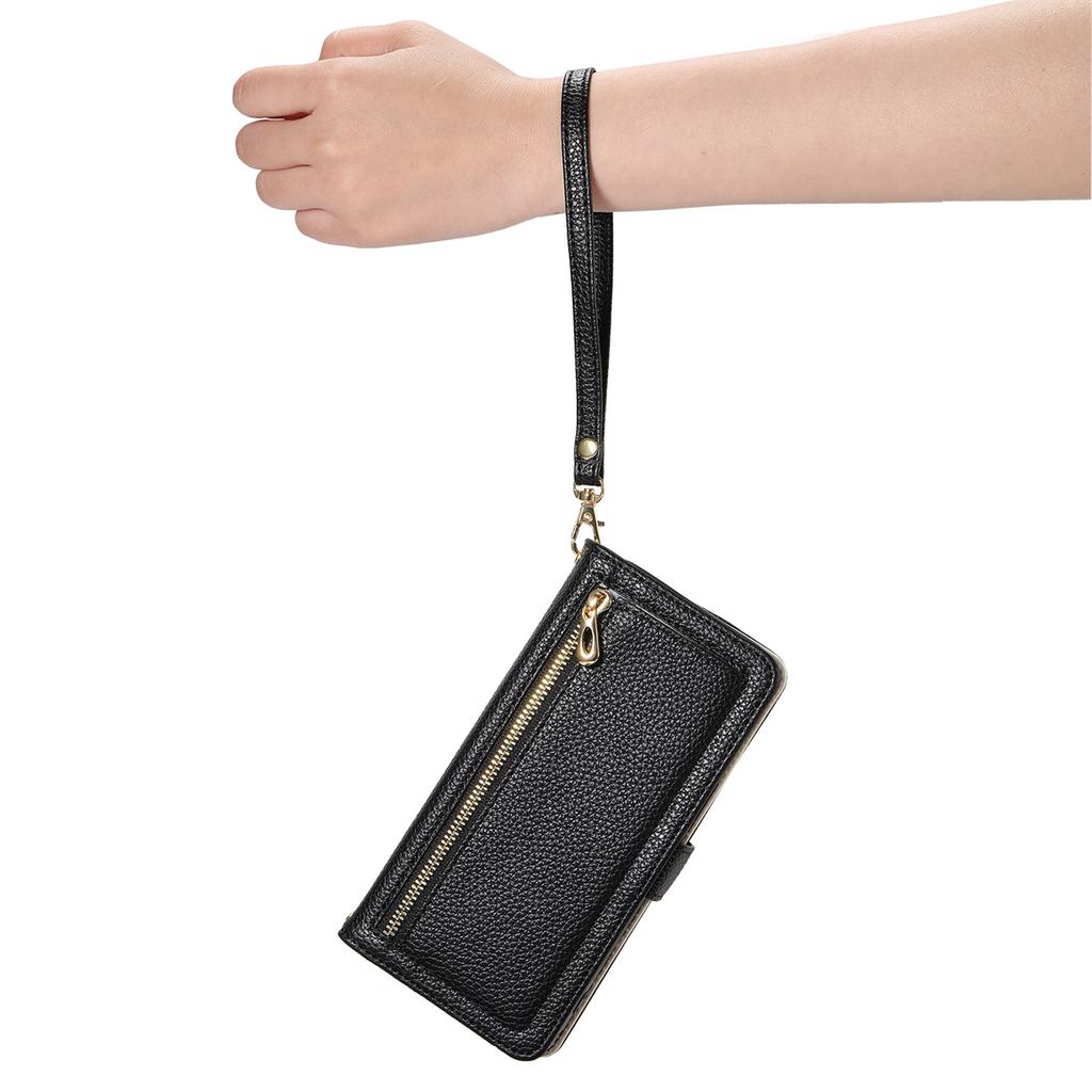 Leather Phone Case for iPhone 12 - 16 Series with Coin Pocket, Card Slot, Mirror & Stand – Multiple Colors