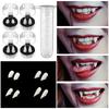 1Pair Halloween Vampire Dentures Prop Halloween Party Costume DIY Cosplay Props Decoration False Teeth With Dental Gum