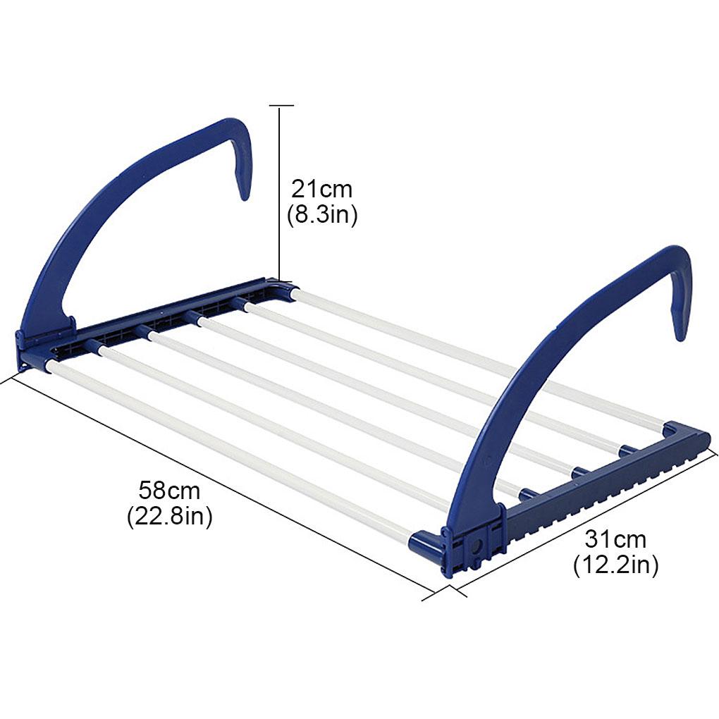 Multi-Function Balcony Foldable Hanger Adjustable Indoor and Outdoor Hanging Drying Rack Shoe Clothes Pole Hanger