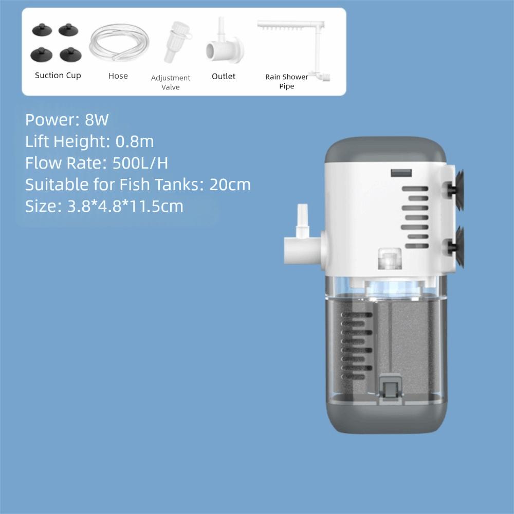 1Pcs Durable 8/12/18/25W Aquarium Filter Pump Removable Built-In Fish Tank Air Pump 220V 3 in 1 Fish Tank Filter Aquarium