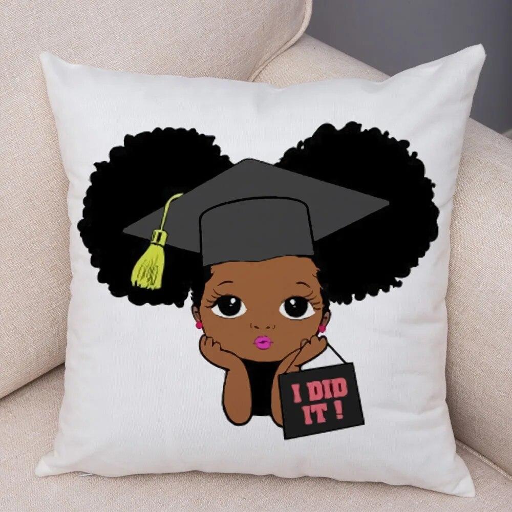 Home Decor African Baby Sofa Cushion Cover Bedroom Home Kids Room Decor Cute Cartoon Girl Pillowcase