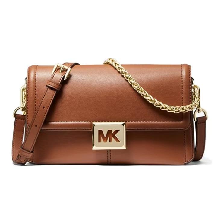 

Michael Kors MK Sonia Chain Solid Color Large Logo Leather Shoulder Crossbody Bag Medium Women Bags Brown 35F1G6SL3L-230 Basic Set (Bag+Dust Bag)