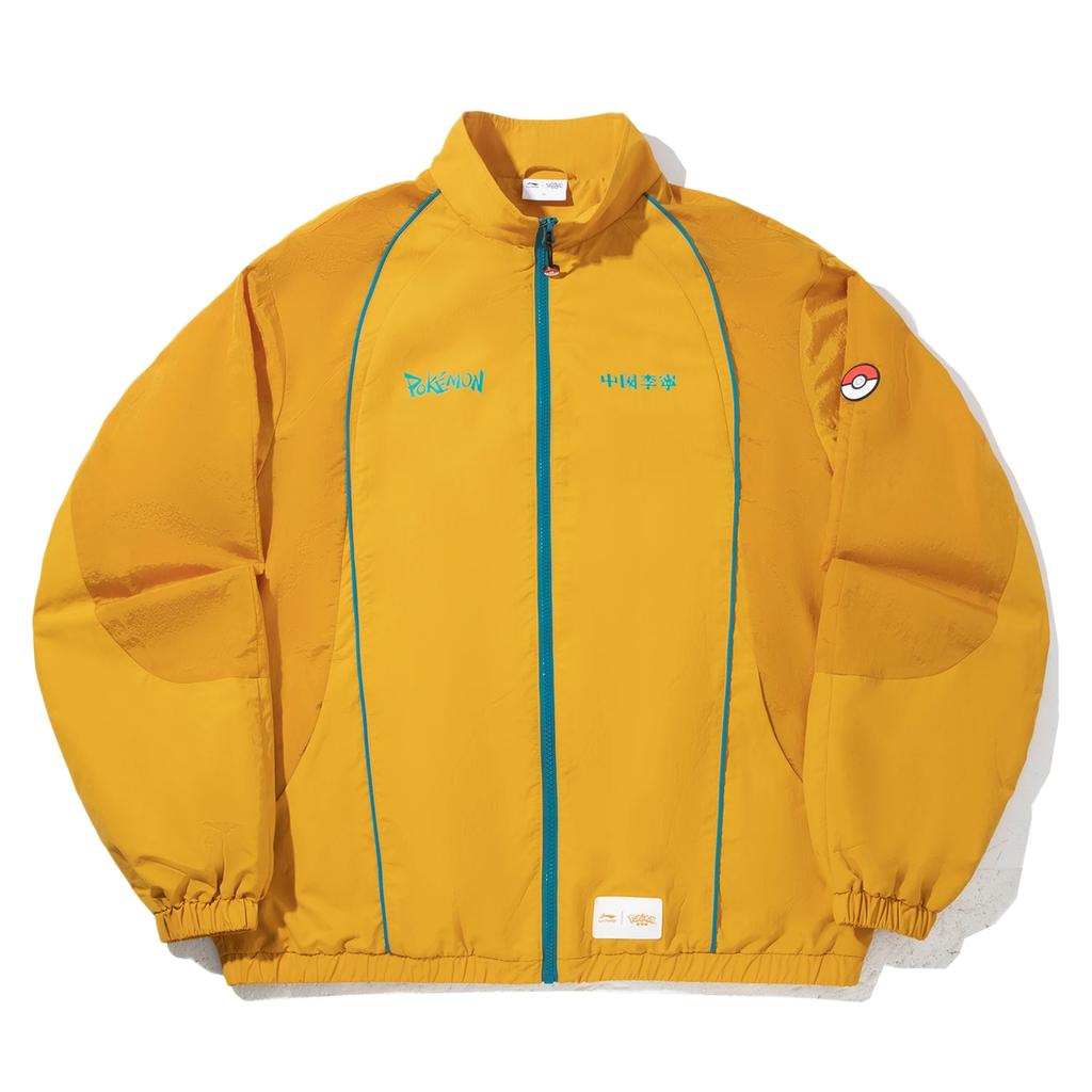 Li Ning X Pokemon Casual Letter Cartoon Print Stand Collar Loose Sports Jacket Men Jacket AFDVJ47-2
