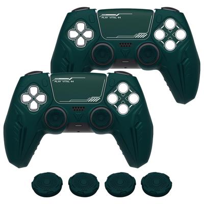 PlayVital 2 Sets Premium Silikonhüllen für Grip Cover für PS5 Cybermechanisches Design Schutzhülle für Kompatibel mit PS5 Offizielles Laden