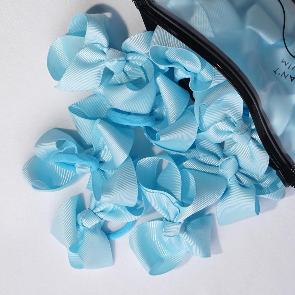 20PCS 3 Inches Baby Girls Mini Hair Bows Ties Elastic Hair Rubber Band Grosgrain Ribbon Hair Accessories for Kids Toddlers