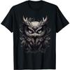 Owl Portrait Drawing Animal Print Motif Animal Lovers T-Shirt