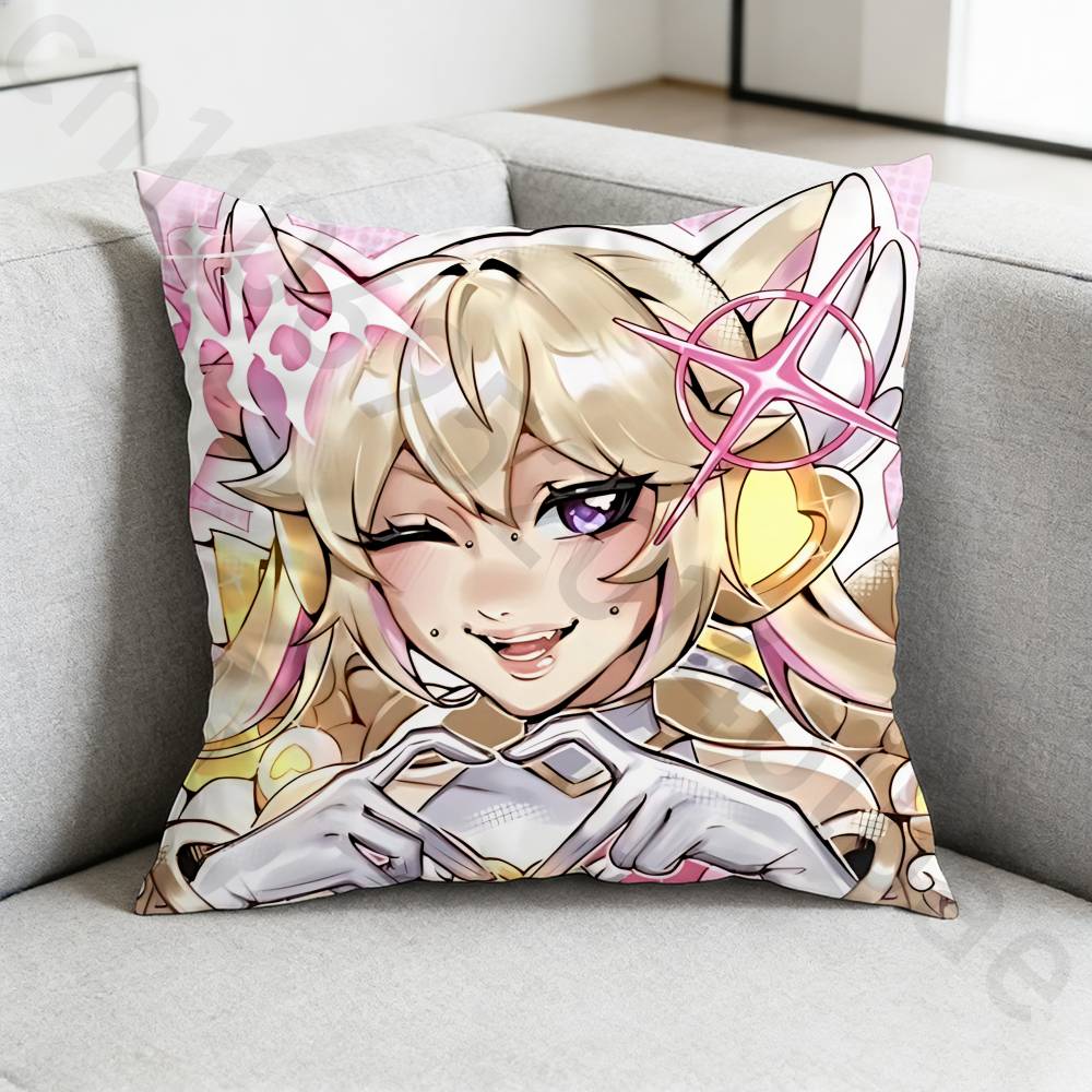 Game OOverwatchS Pillow Case Square DoubleSided Printing Short Plush Sofa Cushion Cover Bedroom Bedside Pillow