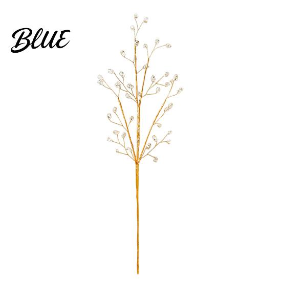 Parties Tree Picks Faux Crystal Christmas Picks Artificial Branch with Clear Beads Fake Pearls Xmas Stem Vase Filler for Home Winter Holiday Party