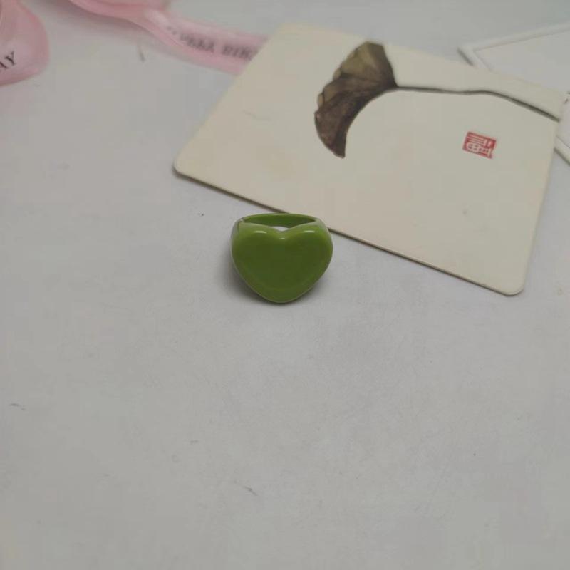 Jewelry Heart Female Sticky Accessories Ring Fashion Exaggerated Cute Index Finger Ring Japanese and Korean Jewelry