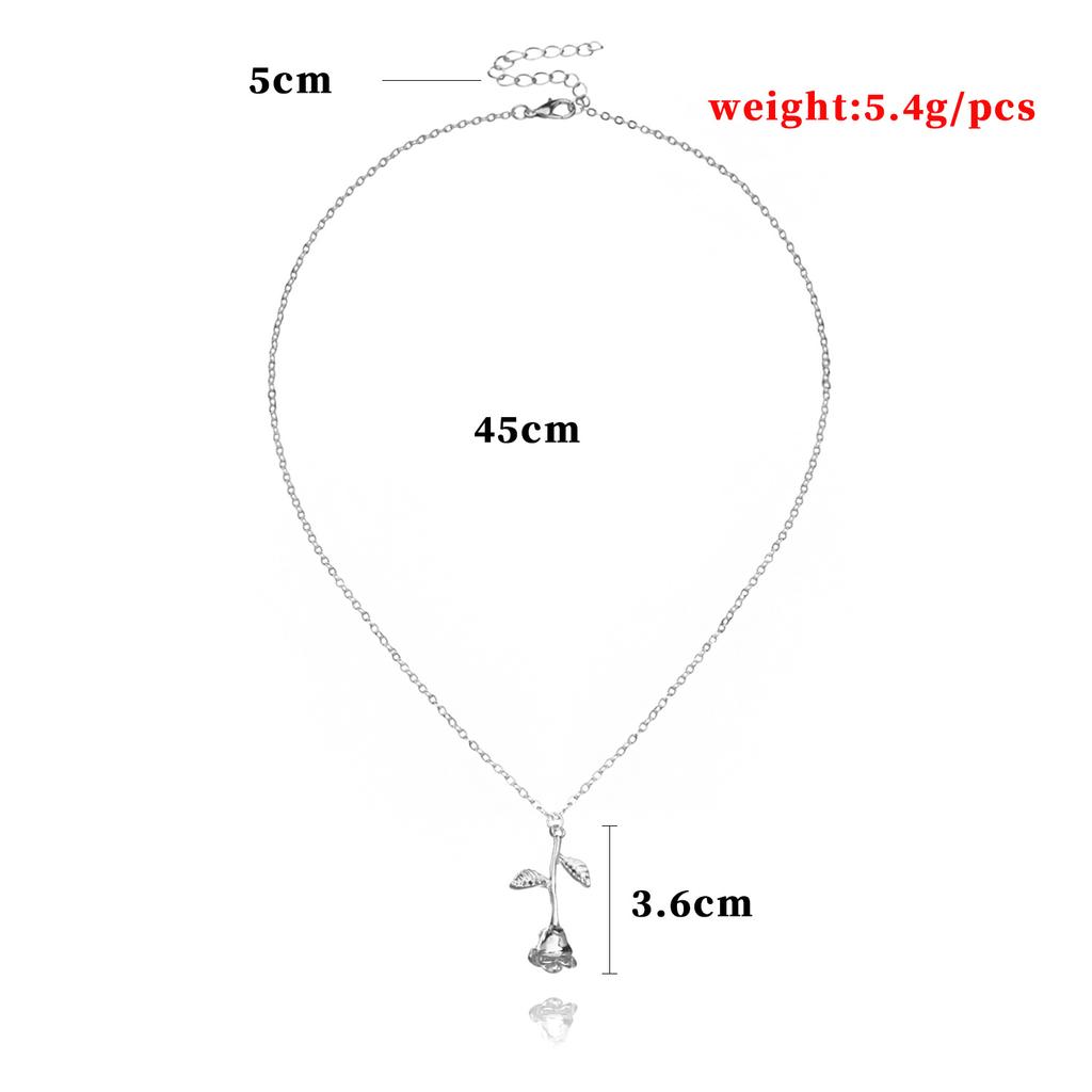 European and American New Jewelry, Exquisite Rose Pendant Necklace, Valentine's Day Gift for Friends