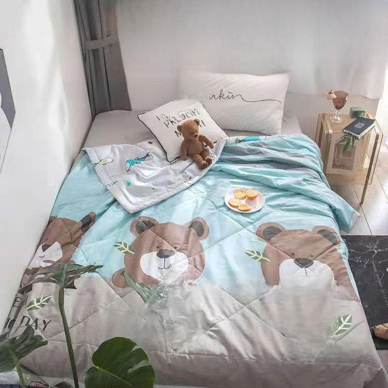 Printing Flower Breathable Cotton Blended Summer Blanket For Comfort Indoor