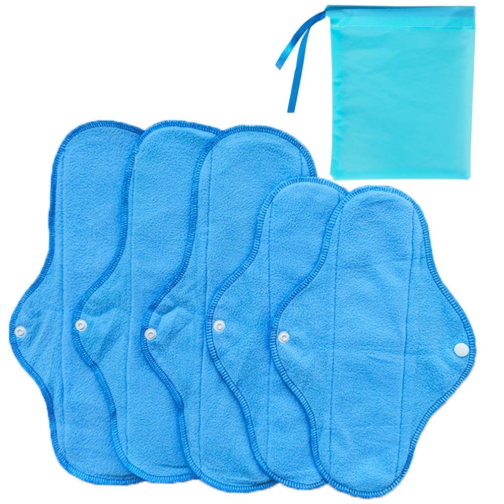 Blue Fleece Reusable Sanitary Napkin Set - African Aunt Day & Night Liner Pad