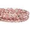 4/6/8mm Faceted Crystal Rondelle Beads Light Red Copper Glass Abacus Loose Spacer Beads for Jewelry Making DIY Bracelet Findings