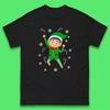 Christmas Elf Cartoon Mens T Shirt Womens Tops Tees Christmas Candy Cane Top