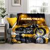 1PC Custom Name Motorcycle Rain Night City Outdooor Flannel Blankets Throw Blanket All-Season Throw Gift Bedspread for Couch, Bed, Camping Holiday Bir