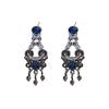 Silver needle diamond oval pearl fringed earrings retro court style stud earrings women's fashion earrings design sense niche