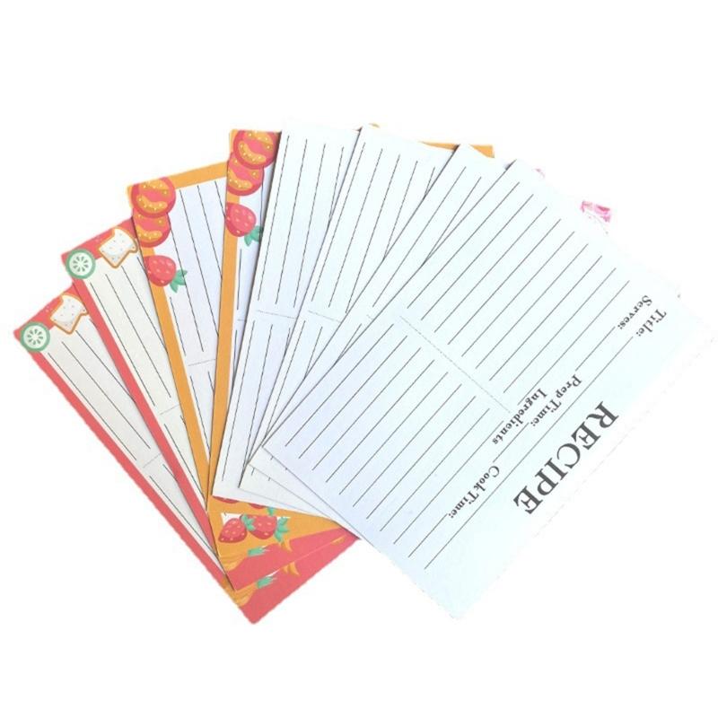 50Pcs Colored Recipe Index Cards Double Sided Recipe Cards with Lines for Weddings, Bridal Shower, Christmas Party Favor